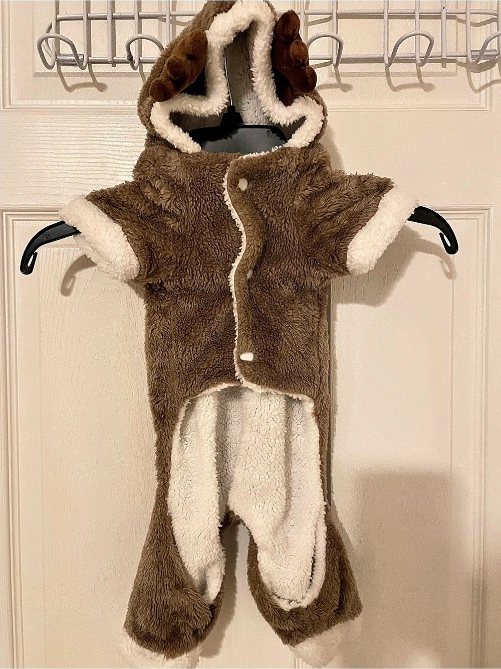 Toddler Cute Reindeer Pet Costume Hooded Plush Jumpsuit